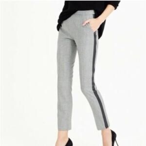 J. Crew Martie Faux Leather Tux Stripe Glen Plaid Pants Size 4